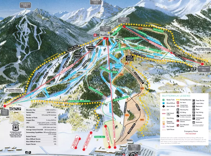 how to read ski trail maps
