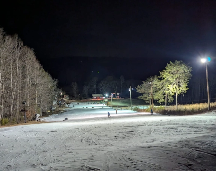 family skiing Cloudmont