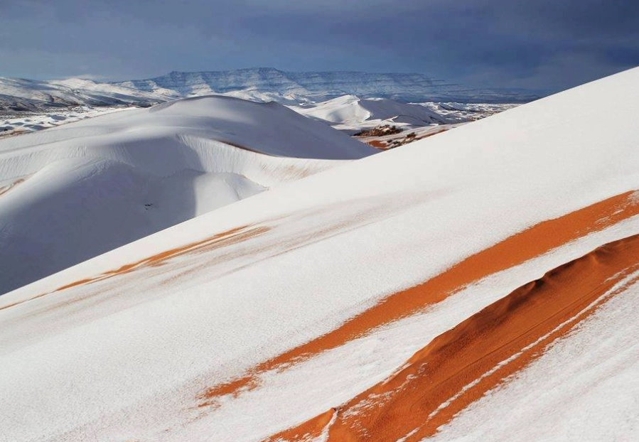 snow in desert