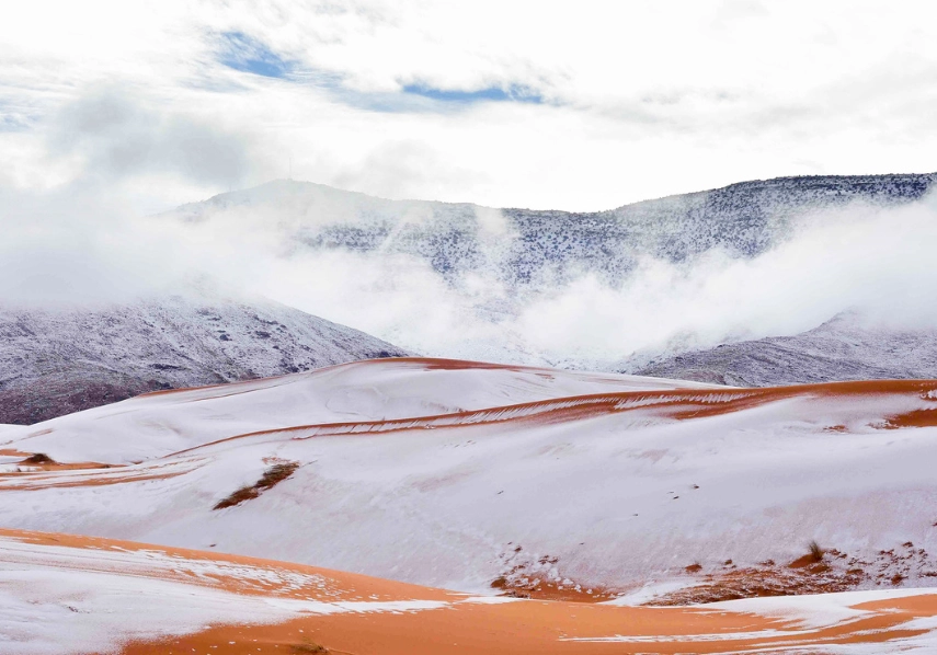 snowfall in desert
