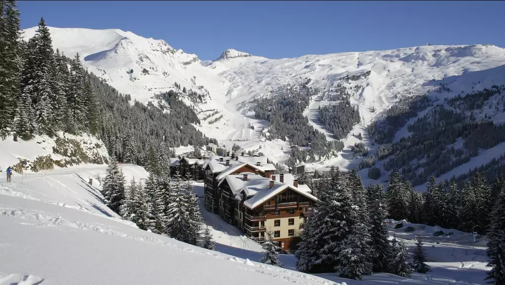 skiing in French Alps